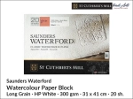 Saunders Waterford Watercolour Paper Block blok akwarelowy, Hot Pressed White, 300 gsm, 20 ark. rozmiar: 31 x 41 cm 