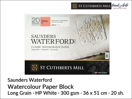 Saunders Waterford Watercolour Block HP 36x51 cm 20 ark., Saunders Waterford blok akwarelowy HP 36x51 cm 20 ark., blok akwarelowy Saunders Waterford, pad Saunders Waterford, pady akwarelowe, bloki akwarelowe, Saunders Waterford,