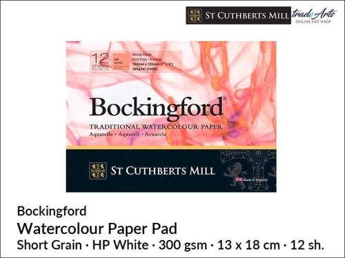 Bockingford Watercolour Pad HP 13x18 cm 12 ark., Bockingford pad akwarelowy HP 13x18 cm 12 ark., pad akwarelowy Bockingford, blok akwarelowy Bockingford, pady akwarelowe, bloki akwarelowe, Bockingford,