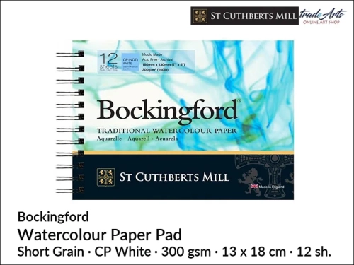 Bockingford Watercolour Spiral Pad CP 13x18 cm 12 ark., Bockingford pad akwarelowy CP 13x18 cm 12 ark., pad akwarelowy Bockingford, blok akwarelowy Bockingford, pady akwarelowe, bloki akwarelowe, Bockingford,