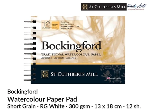 Bockingford Watercolour Spiral Pad RG 13x18 cm 12 ark., Bockingford pad akwarelowy RG 13x18 cm 12 ark., pad akwarelowy Bockingford, blok akwarelowy Bockingford, pady akwarelowe, bloki akwarelowe, Bockingford,
