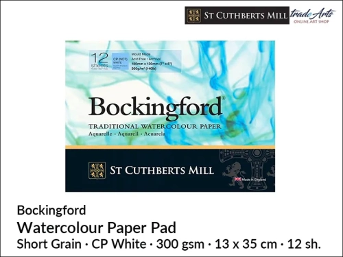 Bockingford Watercolour Pad CP 13x35 cm 12 ark., Bockingford pad akwarelowy CP 13x35 cm 12 ark., pad akwarelowy Bockingford, blok akwarelowy Bockingford, pady akwarelowe, bloki akwarelowe, Bockingford,