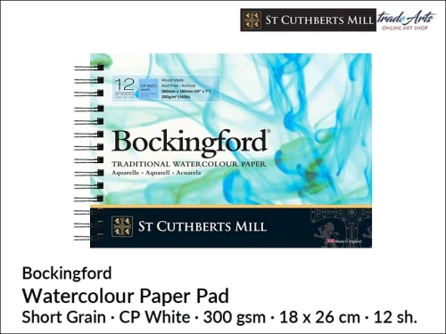 Bockingford Watercolour Spiral Pad CP 18x26 cm 12 ark., Bockingford pad akwarelowy CP 18x26 cm 12 ark., pad akwarelowy Bockingford, blok akwarelowy Bockingford, pady akwarelowe, bloki akwarelowe, Bockingford,