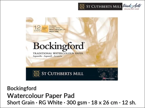 Bockingford Watercolour Pad RG 18x26 cm 12 ark., Bockingford pad akwarelowy RG 18x26 cm 12 ark., pad akwarelowy Bockingford, blok akwarelowy Bockingford, pady akwarelowe, bloki akwarelowe, Bockingford,