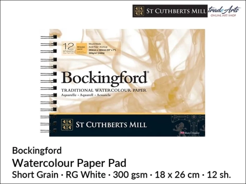 Bockingford Watercolour Spiral Pad RG 18x26 cm 12 ark., Bockingford pad akwarelowy RG 18x26 cm 12 ark., pad akwarelowy Bockingford, blok akwarelowy Bockingford, pady akwarelowe, bloki akwarelowe, Bockingford,
