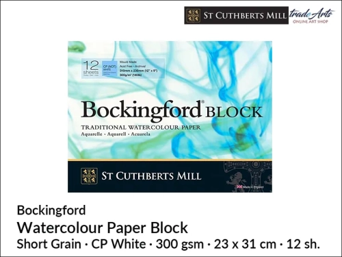 Bockingford Watercolour Block CP 23x31 cm 12 ark., Bockingford blok akwarelowy CP 23x31 cm 12 ark., blok akwarelowy Bockingford, blok akwarelowy Bockingford, pady akwarelowe, bloki akwarelowe, Bockingford,