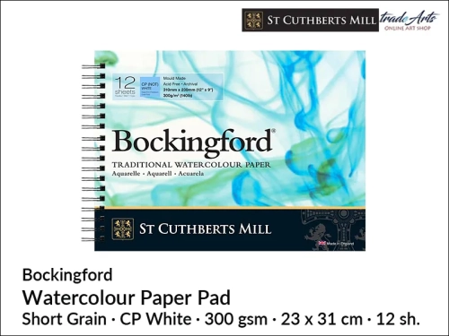 Bockingford Watercolour Spiral Pad CP 23x31 cm 12 ark., Bockingford pad akwarelowy CP 23x31 cm 12 ark., pad akwarelowy Bockingford, blok akwarelowy Bockingford, pady akwarelowe, bloki akwarelowe, Bockingford,