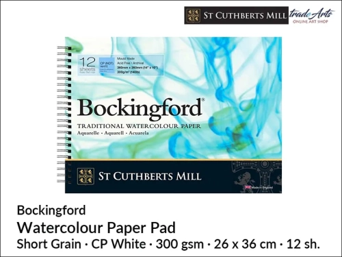 Bockingford Watercolour Spiral Pad CP 26x36 cm 12 ark., Bockingford pad akwarelowy CP 26x36 cm 12 ark., pad akwarelowy Bockingford, blok akwarelowy Bockingford, pady akwarelowe, bloki akwarelowe, Bockingford,