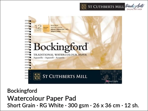 Bockingford Watercolour Spiral Pad RG 26x36 cm 12 ark., Bockingford pad akwarelowy RG 26x36 cm 12 ark., pad akwarelowy Bockingford, blok akwarelowy Bockingford, pady akwarelowe, bloki akwarelowe, Bockingford,