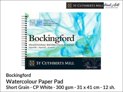 Bockingford Watercolour Spiral Pad CP 31x41 cm 12 ark., Bockingford pad akwarelowy CP 31x41 cm 12 ark., pad akwarelowy Bockingford, blok akwarelowy Bockingford, pady akwarelowe, bloki akwarelowe, Bockingford,
