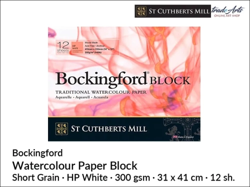Bockingford Watercolour Block HP 31x41 cm 12 ark., Bockingford blok akwarelowy HP 31x41 cm 12 ark., blok akwarelowy Bockingford, blok akwarelowy Bockingford, pady akwarelowe, bloki akwarelowe, Bockingford,