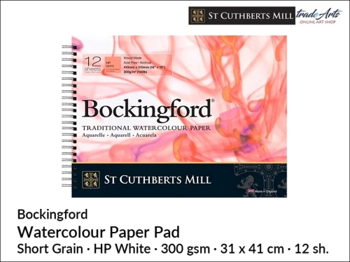 Bockingford Watercolour Spiral Pad HP 31x41 cm 12 ark., Bockingford pad akwarelowy HP 31x41 cm 12 ark., pad akwarelowy Bockingford, blok akwarelowy Bockingford, pady akwarelowe, bloki akwarelowe, Bockingford,