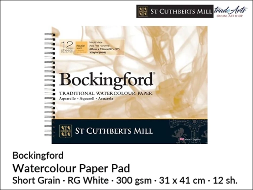 Bockingford Watercolour Spiral Pad RG 31x41 cm 12 ark., Bockingford pad akwarelowy RG 31x41 cm 12 ark., pad akwarelowy Bockingford, blok akwarelowy Bockingford, pady akwarelowe, bloki akwarelowe, Bockingford,