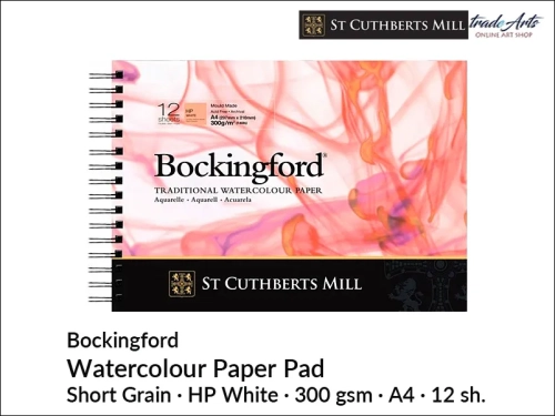 Bockingford Watercolour Spiral Pad HP A4 21x29,7 cm 12 ark., Bockingford pad akwarelowy HP A4 21x29,7 cm 12 ark., pad akwarelowy Bockingford, blok akwarelowy Bockingford, pady akwarelowe, bloki akwarelowe, Bockingford,