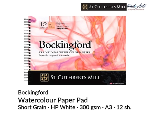 Bockingford Watercolour Spiral Pad HP A3 29,7x42 cm 12 ark., Bockingford pad akwarelowy HP A3 12 ark., pad akwarelowy Bockingford, blok akwarelowy Bockingford, pady akwarelowe, bloki akwarelowe, Bockingford,