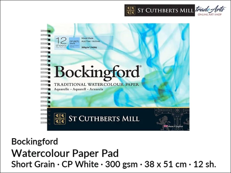 Bockingford Watercolour Spiral Pad CP 38x51 cm 12 ark., Bockingford pad akwarelowy CP 38x51 cm 12 ark., pad akwarelowy Bockingford, blok akwarelowy Bockingford, pady akwarelowe, bloki akwarelowe, Bockingford,
