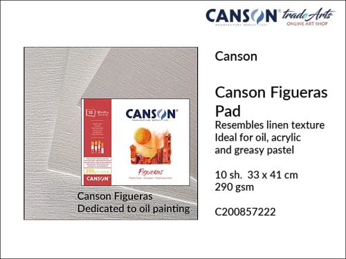 Canson Figueras Oil Paper Pad 10 ark. 33x41 cm, pad do techniki olejnej 33x41 cm Canson Figueras Pad, bloki do techniki olejnej Canson Figueras, bloki do farb olejnych i akryli Canson Figueras, farby olejne, pad Canson Figueras, bloki, pady,