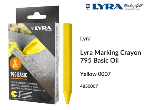 Kreda Lyra Marking Crayon 795 Yellow 007 do znakowania drewna i innych powierzchni, Lyra Marking Crayon 795 kreda żółta do znakowania drewna, kreda do znakowania drewna i innych powierzchni, kreda do znakowania drzew, znakowanie drewna,