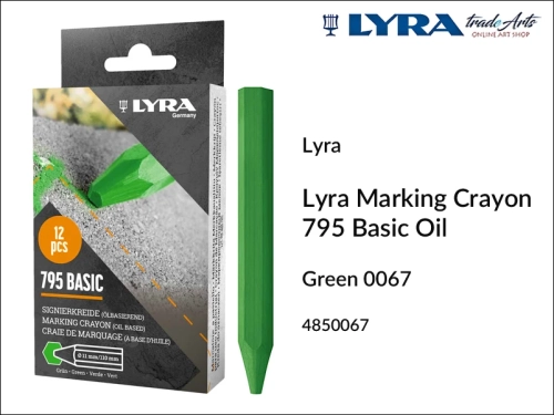 Kreda Lyra Marking Crayon 795 Green 0067 do znakowania drewna i innych powierzchni, Lyra Marking Crayon 795 kreda zielona do znakowania drewna, kreda do znakowania drewna i innych powierzchni, kreda do znakowania drzew, znakowanie drewna,