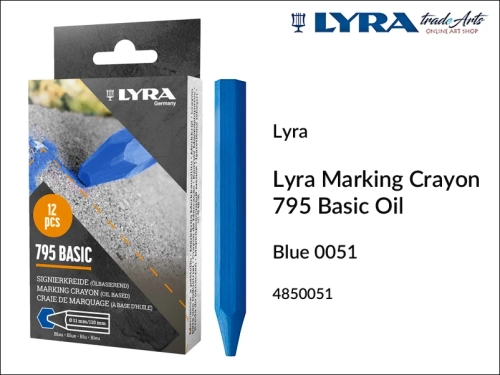 Kreda Lyra Marking Crayon 795 Blue 051 do znakowania drewna i innych powierzchni, Lyra Marking Crayon 795 kreda niebieska do znakowania drewna, kreda do znakowania drewna i innych powierzchni, kreda do znakowania drzew, znakowanie drewna,