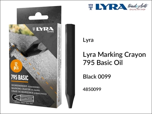 Kreda Lyra Marking Crayon 795 Black 099 do znakowania drewna i innych powierzchni, Lyra Marking Crayon 795 kreda czarna do znakowania drewna, kreda do znakowania drewna i innych powierzchni, kreda do znakowania drzew, znakowanie drewna,