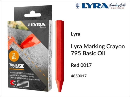 Kreda Lyra Marking Crayon 795 Red 017 do znakowania drewna i innych powierzchni, Lyra Marking Crayon 795 kreda czerwona do znakowania drewna, kreda do znakowania drewna i innych powierzchni, kreda do znakowania drzew, znakowanie drewna,