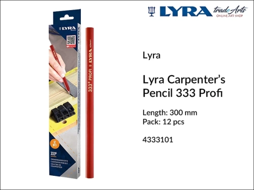 Lyra Carpenters Pencil 333 Profi 30 cm, ołówek stolarski owalny Lyra Carpenters Pencil 333 Profi,  ołówek ciesielski, ołówek stolarski Lyra Carpenters Pencil 30 cm, ołówek ciesielski Lyra, ołówki budowlane, ołówki przemysłowe, ołówek stolarski,