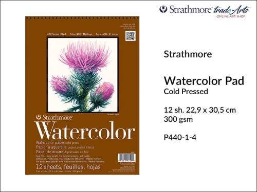 Strathmore 400 Watercolor Pad 300 gsm 23 x 31 cm, blok akwarelowy Strathmore Pad 300 gsm 23 x 31 cm, bloki akwarelowe Strathmore, akwarele, pad do farb akwarelowych, blok do akwareli Strathmore Watercolor 400 Pad 300 gsm,