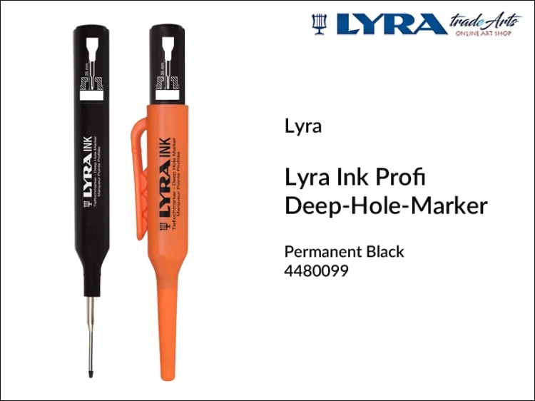 Lyra Ink Profi Deep-Hole-Marker Permanent Black 099, marker czarny do głębokich otworów Lyra Deep-Hole-Marker, Lyra Deep Hole Marker marker do zaznaczania otworów, marker do otworów Lyra Deep-Hole-Marker Black 099, otwory, zaznaczanie, Lyra, markery,