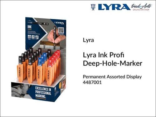 Lyra Ink Profi Deep-Hole-Marker Display zestaw 20 szt., zestaw markerów do głębokich otworów Lyra Deep-Hole-Marker, Lyra Deep Hole Marker markery do zaznaczania otworów, markery do otworów Lyra Deep-Hole-Marker zestaw 20 szt., Lyra, markery,