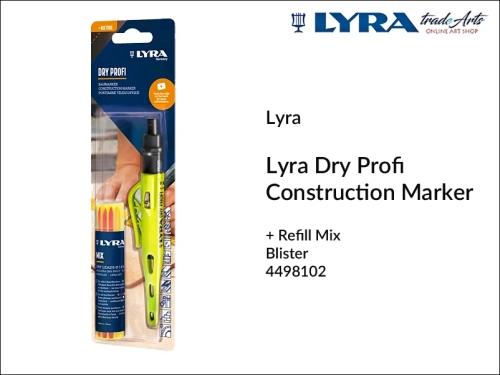 Lyra Construction Marker Dry Profi z temperówką i grafitami,  Lyra Dry Profi marker konstrukcyjny z temperówką i grafitami Mix, marker konstrukcyjny z temperówką i grafitami Mix Lyra Dry Profi, marker Lyra Dry Profi blister z grafitami i temperówką,