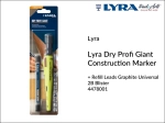 Marker konstrukcyjny, ołówek budowlany z temperówką i grafitami 2B Lyra Dry Profi Giant Construction Marker, blister 