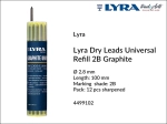 Wkłady grafitowe uniwersalne Lyra Dry Leads Universal Refill 2B Graphite do markera Lyra Dry,  opak. 12 grafitów