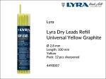 Wkłady grafitowe żółte Lyra Dry Leads Refill Universal Yellow do markera Lyra Dry, opak. 12 grafitów 