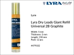 Wkłady grafitowe uniwersalne Lyra Dry Giant Leads Universal Refill 2B Graphite do markera Lyra Dry,  opak. 12 grafitów 