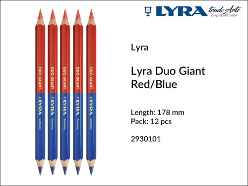 Lyra Duo Giant Red/Blue Pencil, ołówek dwukolorowy Lyra Duo Giant do znakowania, Lyra Duo Giant ołówek do znakowania instalacji wodnych, ołówek do oznaczania instalacji wodnych Lyra Duo Giant, Lyra Duo Slim, ołówek dwukolorowy, ołówek,