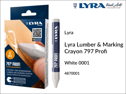 Kreda Lyra Lumber Profi 797 White do znakowania drewna suchego i mokrego, Lyra Lumber Profi 797 biała do znakowania drewna suchego i mokrego, kreda do znakowania drewna mokrego, kreda do znakowania drzew, znakowanie drewna,