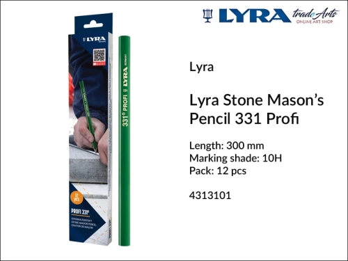 Lyra Stone Mason's  Pencil 331 Profi 30 cm, ołówek kamieniarski 30 cm Lyra Stone Mason's Profi 331, Lyra Profi 331 ołówek kamieniarski, ołówek do kamienia i betonu Lyra Stone Mason's Profi 331, znakowanie betonu i metali, beton, metal, Lyra Stone Mason,