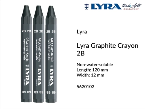 Lyra Graphite Crayons kreda grafitowa 2B, kredka grafitowa 2B do oznaczeń na drewnie, kreda grafitowa Lyra Crayons,  kreda grafitowa wodoodporna 2B, kredka grafitowa Lyra do znakowania, kreda, kredka, grafit, Lyra Crayons,