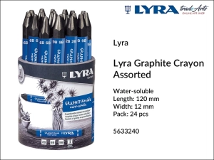 Kreda (kredka) grafitowa aqua Lyra Graphite Crayons, opak. 24 szt. mix 