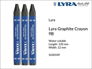 Kreda (kredka)) grafitowa aqua Lyra Graphite Crayons, twardość: 9B, opak. 12 szt.