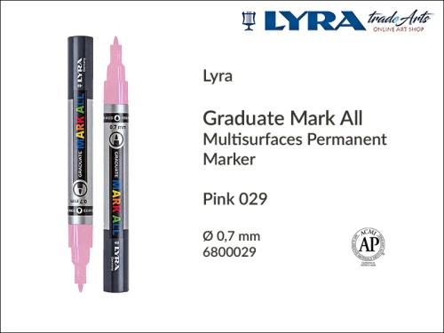 Lyra Graduate Mark All markery wodne do wszystkich powierzchni, markery wodne do wszystkich powierzchni Lyra Graduate Mark All, Lyra Graduate Mark All marker wodny 0,7 mm Pink 029 , markery, pisaki, marker y wodne,