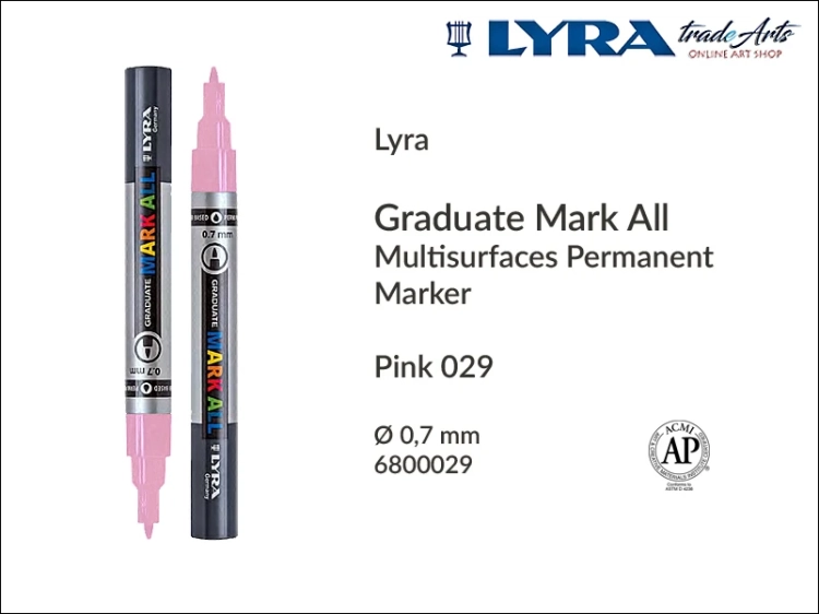 Lyra Graduate Mark All markery wodne do wszystkich powierzchni, markery wodne do wszystkich powierzchni Lyra Graduate Mark All, Lyra Graduate Mark All marker wodny 0,7 mm Pink 029 , markery, pisaki, marker y wodne,