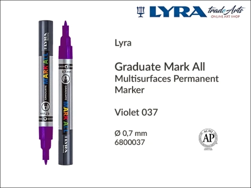 Lyra Graduate Mark All markery wodne do wszystkich powierzchni, markery wodne do wszystkich powierzchni Lyra Graduate Mark All, Lyra Graduate Mark All marker wodny 0,7 mm Violet 037 , markery, pisaki, marker y wodne,