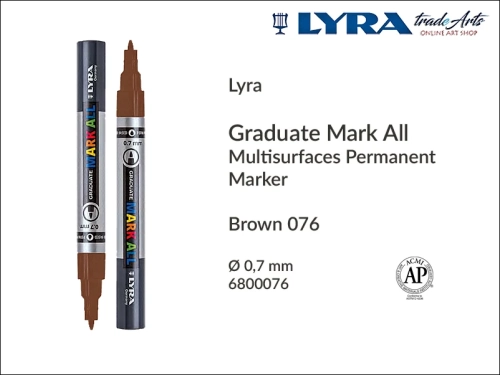 Lyra Graduate Mark All markery wodne do wszystkich powierzchni, markery wodne do wszystkich powierzchni Lyra Graduate Mark All, Lyra Graduate Mark All marker wodny 0,7 mm Brown 076 , markery, pisaki, markery wodne,