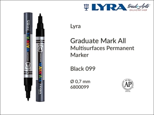 Lyra Graduate Mark All markery wodne do wszystkich powierzchni, markery wodne do wszystkich powierzchni Lyra Graduate Mark All, Lyra Graduate Mark All marker wodny 0,7 mm Black 099, markery, pisaki, markery wodne,