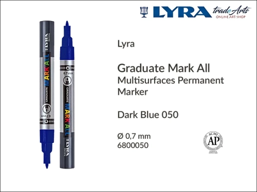 Lyra Graduate Mark All markery wodne do wszystkich powierzchni, markery wodne do wszystkich powierzchni Lyra Graduate Mark All, Lyra Graduate Mark All marker wodny 0,7 mm Dark Blue 050 , markery, pisaki, markery wodne,
