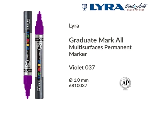 Lyra Graduate Mark All markery wodne do wszystkich powierzchni, markery wodne do wszystkich powierzchni Lyra Graduate Mark All, Lyra Graduate Mark All marker wodny 1 mm Violet 037, markery, pisaki, markery wodne,