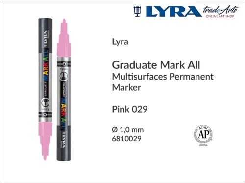 Lyra Graduate Mark All markery wodne do wszystkich powierzchni, markery wodne do wszystkich powierzchni Lyra Graduate Mark All, Lyra Graduate Mark All marker wodny 1 mm Pink 029, markery, pisaki, marker y wodne,