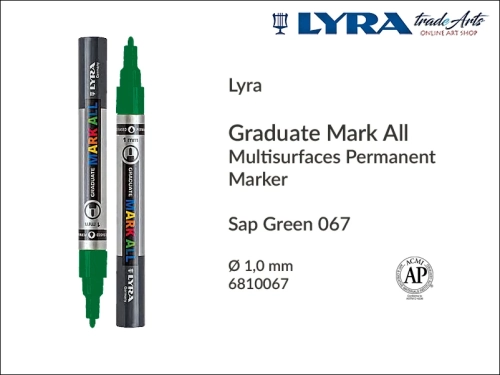 Lyra Graduate Mark All markery wodne do wszystkich powierzchni, markery wodne do wszystkich powierzchni Lyra Graduate Mark All, Lyra Graduate Mark All marker wodny 1 mm Sap Green 067, markery, pisaki, markery wodne,